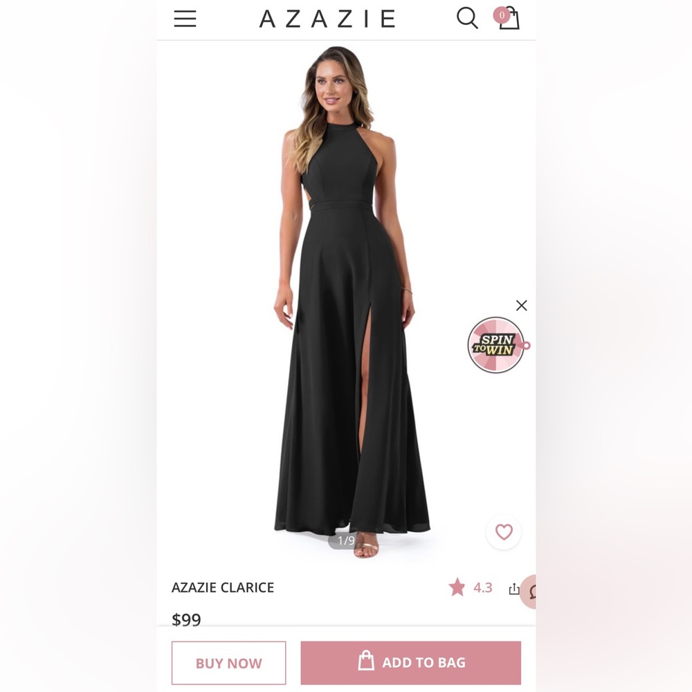 Azazie Clarice bridesmaid dress in black